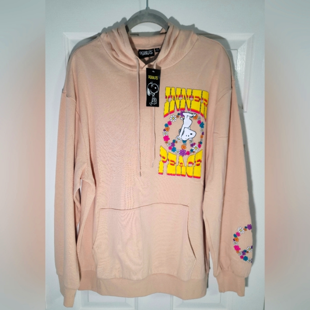 Peanuts "Inner Peace" XL oversized Pullover Sweatshirt Hoodie - Picture 3 of 7